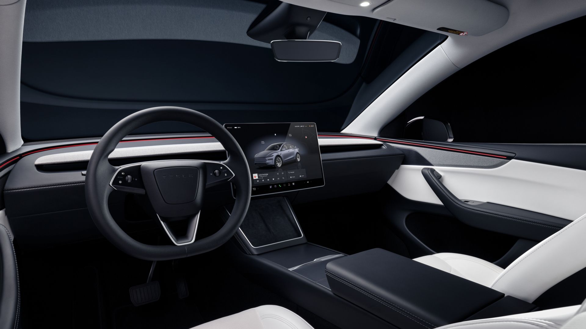 Tesla Showroom Interior screen