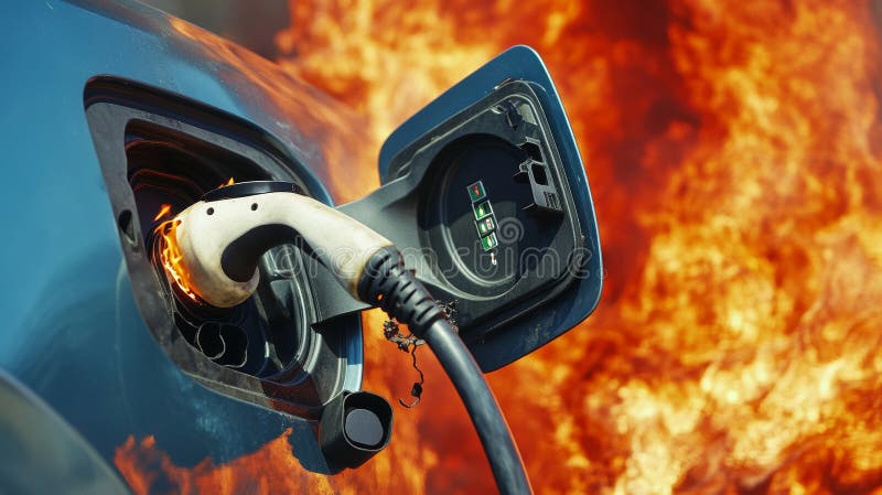 Electric Car Dashboard and Battery Icon